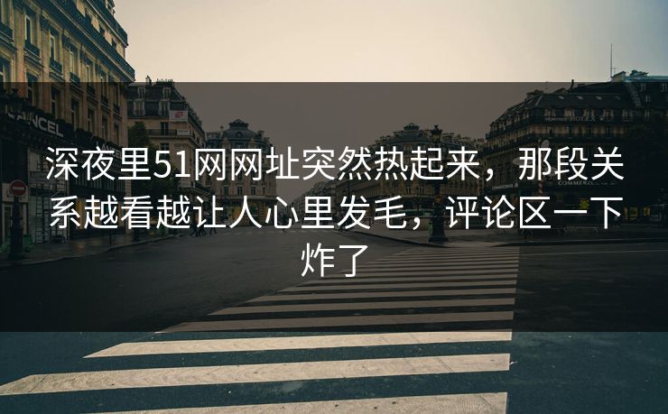 深夜里51网网址突然热起来，那段关系越看越让人心里发毛，评论区一下炸了
